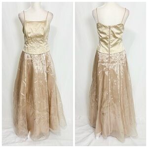 Vintage Poly Corset Tan Prom Dress